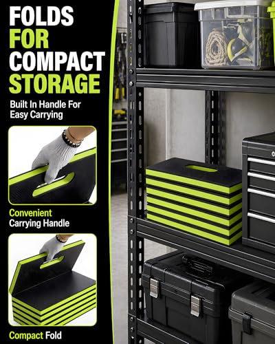 Foldable EVA Utility Mat with Handle, Heavy Duty Mechanic Mat for Kneeling, Workouts, Garages, Gardening, Camping, Picnics, Outdoor Adventures and Home Gyms, Green - color: Green