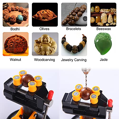 Universal Mini Table Vise Clamp 360° Suction Vice Clamp Drill Press Vise Table Bench Vice Craft Vise DIY Sculpture Craft Carving Tool for Jewelry Watch Walnut
