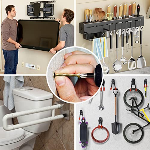 50 Pack Heavy Duty Hollow Wall Anchors with Screws, Loose Hinge Hole Repair Kits, Ideal for Hinge Hole Repair and Concrete Wall, Hollow-Wall, Wooden Wall (6x32mm) - size: 50 Pack