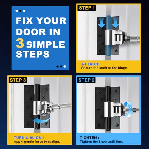 Upgraded Door Hinge Adjustment Tool, Adjustable Hinges Wrench, Stainless Steel Hinge Repair Kit for Sagging Doors