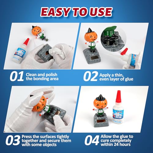 Plastic Glue Repair Kit, 35g Heavy Duty Super Glue for Plastic, Strong Adhesive for ABS, PVC, Acrylic, PLA, Miniatures, Model Cars, 3D Printing, Bonder Kit