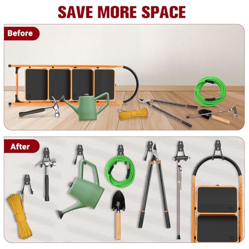 Garage Hooks Heavy Duty, 12 Pack Black Metal U Square Organizing Hooks for Hanging Heavy Duty, Bike Ladder Hangers, Iron Rust-Proof Screw-in Utility System Tool Organizer Wall Storage - style: 12 Pack U Hook