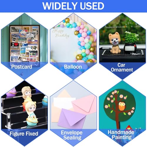 JANYUN 560 Pcs Double Sided Sticky Dots Removable Square Putty Clear Double Sided Tape for Crafts No Trace Sticky Tack Adhesive Tape (Square10 mm) - size: 0.39"x0.39" Square