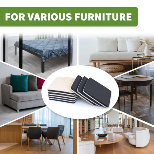 Furniture Sliders for Hardwood Floors 8 PCS - 5 inch Square Sliders for Moving Furniture – Felt Furniture Pads for Hardwood Floors - size: 8 PCS 5'' Beige