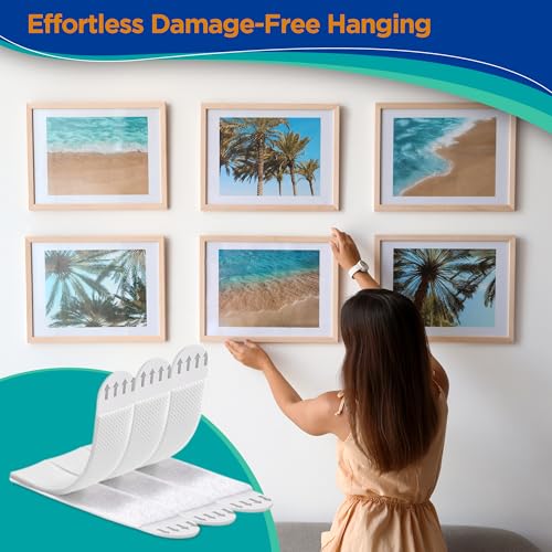 Picture Hanging Strips Heavy Duty - 64x Strips(32 Pairs), Wall Hanging Adhesive Strips for Damage-Free Picture Hangers Without Nails and Frame Mounting - style: X-Large 32 Pairs