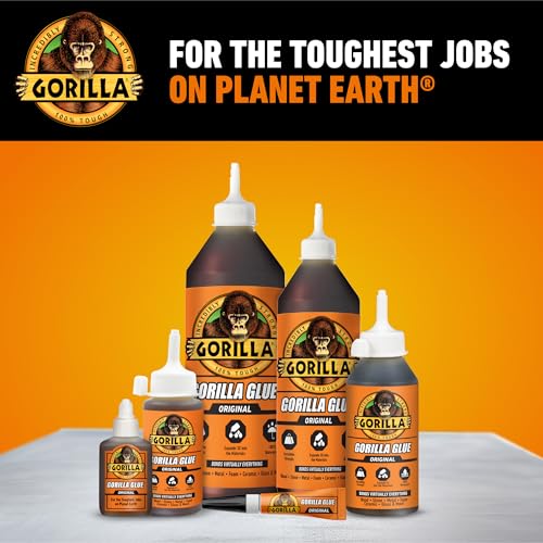 Gorilla Original Gorilla Glue, Brown, Waterproof Polyurethane Glue, 8 Ounce (Pack of 1) - Expands Into Materials, All Purpose - size: 8 Ounce (Pack of 1)