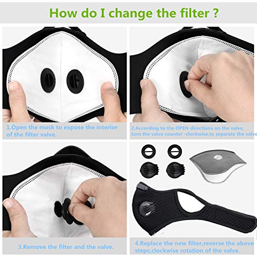 Loops Reusable Dust Face Mask with 7 Activated Carbon Filters-Woodworking,Construction,Mowing,Painting,sanding Outdoor
