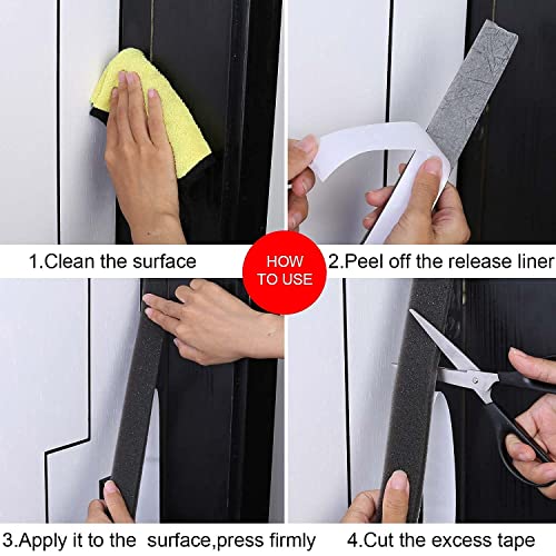 Single-Sided Adhesive Foam Tape Low-Density, Super Soft Easy Adjust Sealing Strip for Window Door Air Gap, Sponge Draft Blocker and Sound Reducer, 1.18in x 6.6FT Black