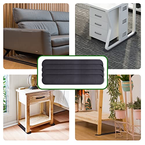 4 Pack Anti-Slip Furniture Rail Pads,Non Skid Furniture Pads for Recliners, Furniture Grippers, Gripper Pads, Furniture Pads for Hardwood Floors and Carpet,for Recliners,Sofa,couches,Chairs (30.7inch) - size: 4Pcs-Black