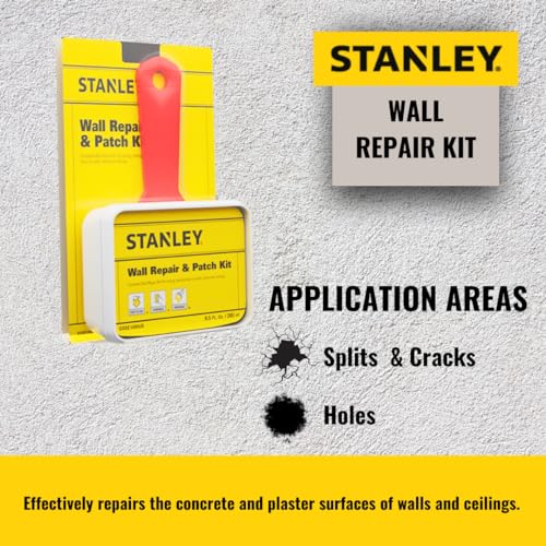 Stanley Drywall Patch Repair Kit -12x9.5 Fl Oz., Complete Drywall Patch Solution for Home DIY, includes Wall Hole Filler, Spackle Wall Repair and Putty Hole Repair - 12 Pack - size: 12 Pack
