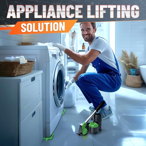 Furniture Jack Lifter Tool – Heavy Furniture Lifter with Wheels and Tool for Moving Appliances, Load Capacity Up to 660 Lbs – Glides Smoothly on Wood, Tile, Laminate, and Other Hard Floor Surfaces - color: Green