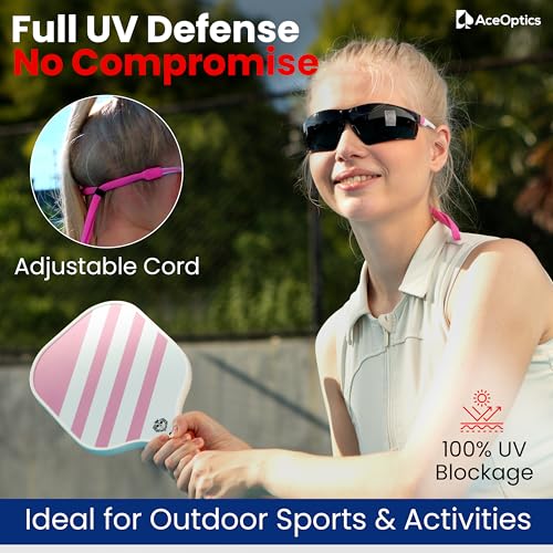 Safety Glasses – ANSI Z87 Certified, 5X Anti-Fog ClearShield™ Lenses with Premium Hard Case & Accessory Bundle - color: Pink & White / Tinted