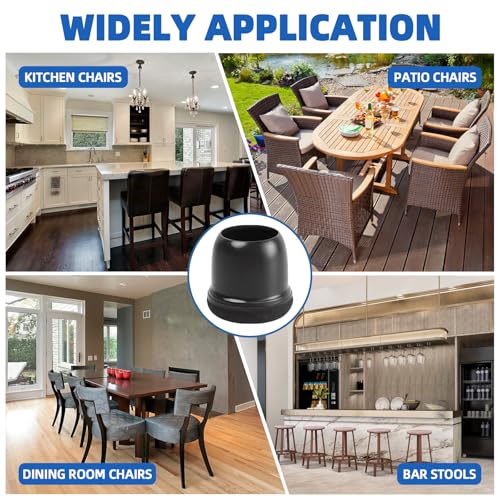 20 Pcs Black Small Chair Leg Floor Protectors for Hardwood Floors, Upgraded Rubber Chair Leg Caps with Felt Pads, Furniture Leg Feet Covers Protect Floors from Scratches Reduce Noise (Fit 0.8"-1") - size: Small (Fit 0.8"-1")