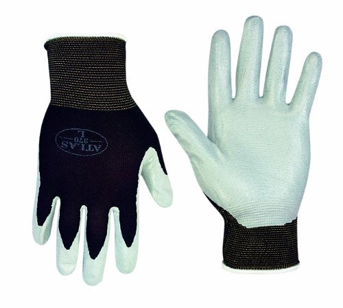Atlas Unisex Indoor/Outdoor Nitrile Dipped Gloves Black/Gray L