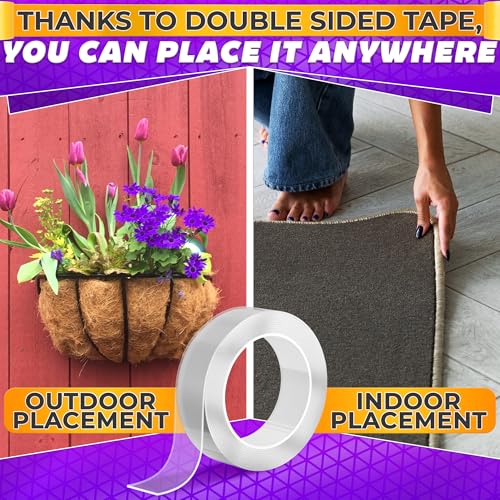 Heavy Duty Double Sided Tape – Clear Two Sided Tape Heavy Duty 9.84 Ft × 1.2" Wide – Weather Resistant Adhesive for Plastic, Wood, Glass, Metal & Marble, Suitable for Arts, Crafts & Gift Wrapping - size: 9.84 ft × 1.2 in - Standard