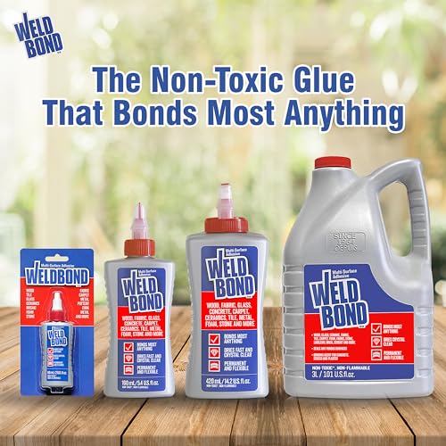 Weldbond Multi-Purpose Glue - The Ultimate Bonding Solution ! Non-Toxic Glue for Wood Glue Glass Mosaic Ceramic Pottery Craft Tile Porcelain Stone Jewelry Fabric Furniture & More. 5.0z /160ml 6-Pack - size: 6 pack