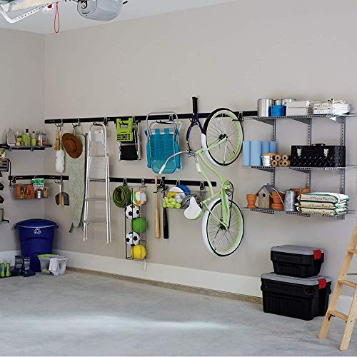 Rubbermaid Fasttrack Heavy-Duty Universal Garage Bicycle Storage Vertical Hanging Wall Hook Bike Rack for Bicycles up to 50 Pounds (4 Pack)