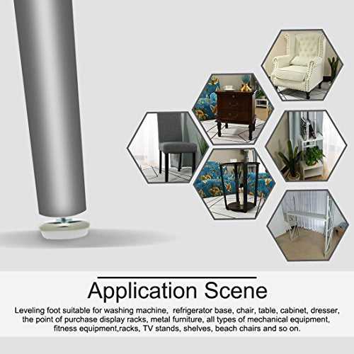 uxcell M6 x 20 x 30 Screw on Furniture Threaded Stem Glide Leveling Feet Protector Floor Adjustable Leveler for Table Chair Desk Leg 10 Pack