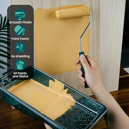 Paint Roller Covers, 26 Pack, 4 Inch 3/8" Nap Microfiber Small Paint Rollers Set, Mini Roller Brush Covers for All Paints and Stains, Painting Supplies for Painting House Wall Cabinet