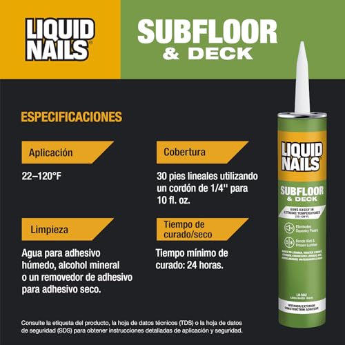 Liquid Nails LN902 VOC 10-Ounce Subfloors and Construction Adhesive - color: Tan, size: 10 Ounce