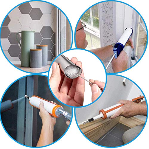 32PCS Caulking Tools, Silicone Caulking Finishing Tool Kit(stainless steelhead), Reuse and Replace 5 Silicone Pads, Sealant Caulk for Kitchen Bathroom Window, Sink Joint