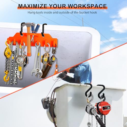 Lineman Tool Board, Bucket Truck Hook Organizer, Bucket Truck Accessories for Lineman, Including Four Hook for Aerial Baskets(Two 3” and Two 2”)