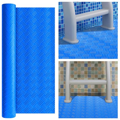 Breling 16" x 36" Swimming Pool Ladder Mat, Protective Pool Ladder Pad Step Mat with Non Slip Texture for Above Ground Swimming Steps Liners and Stairs(Striped) - size: 16" X 36", style: Striped