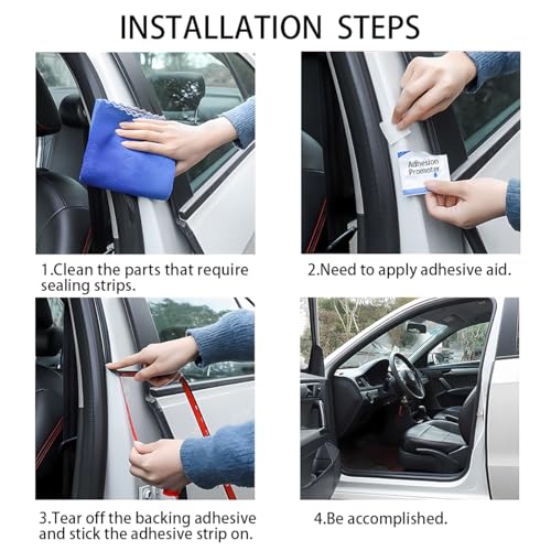 Car Door Seal Strip, 26.25ft Rubber Double Layer Self Adhesive Automotive Weather Stripping for Windows Hood Trunk, Soundproofing Vehicle Sealing Strip Accessories, Universal Fit - size: 26.25FT
