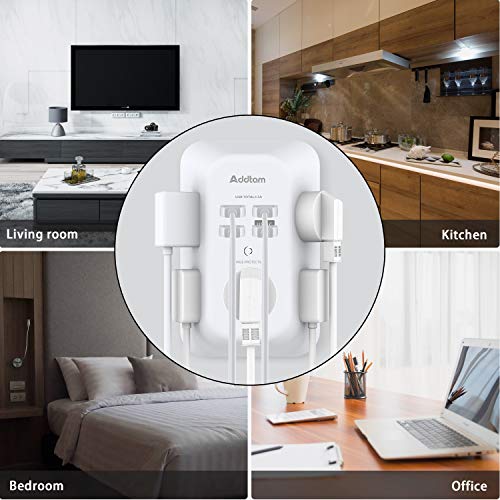 Addtam 5-Outlet Extender Surge Protector, Multi Plug Wall Outlet with 4 USB Wall Charger(1 USB C Ports), Outlet Splitter Power Strip for Home Office Dorm Room Essentials, Plug Extension Outlet 1800J - size: 1c3a