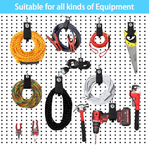 Heavy-Duty Storage Straps - 9 Pack Hook and Loop Hanging Extension Tool Cord Straps Organizer for Cable Management, Rope, Hoses, RV and Garage Organization - includ 10-inch/13-inch /17-inch