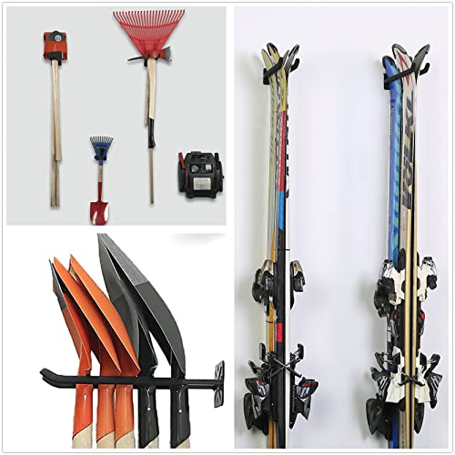 TORACK Garage Hooks Heavy Duty Tool Organizer, Wall Mount Hanger Rack Garage Storage Utility Hooks for Car Tires, Ladders, Chairs, Strollers, Power Tools, Garden Tools (2 Pack, 12.4" Hook) - size: 2-Pack 12.4" Heavy Hooks