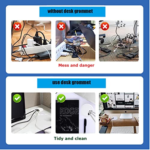TuTuYa 10PCS Desk Grommet, Desk Grommet 1-3/8 Inch(35mm) Desk Cable Grommet Desk Cable Hole Covers with Hole Saw, Ideal Solution for Office and Home Table Cable (White,1-3/8 Inch) - color: 1-3/8 Inch_35mm White 10PCS