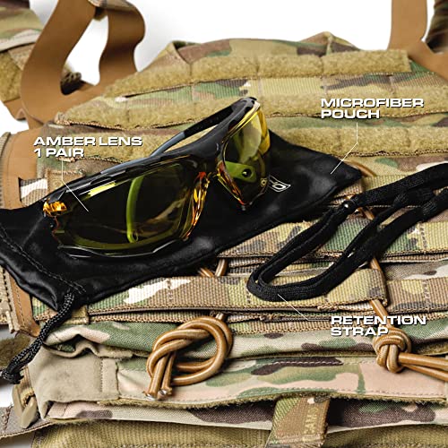 Glove Station Optic Max - Anti-fog Protective Eyewear for Men - Safety Glasses with 3 Lens Options - Clear, Amber or Gray - color: Amber