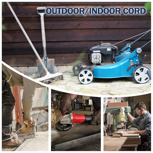 EP 25 Ft 10 Gauge Outdoor Extension Cord with T-Blade Plug, Heavy Duty NEMA 5-20 P/R Power Cord, 20A 250V 10/3 STW Cable for Lawn, Garden, Appliance, Yellow - size: 25ft