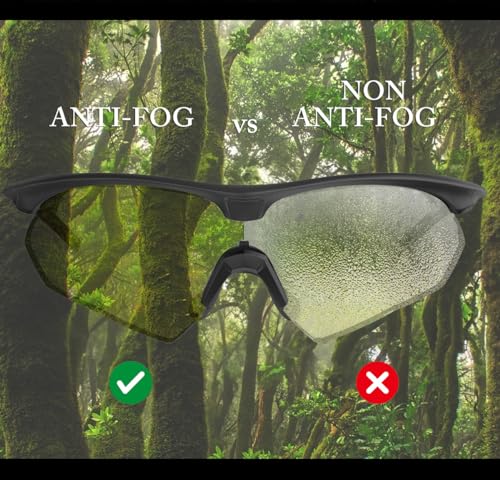HTS HUNTERSKY S53 anti fog Tactical Shooting Range Safety Glasses Ballistic eye protection Hunting Airsoft Riding Pickleball - color: S53 Black / Smoke