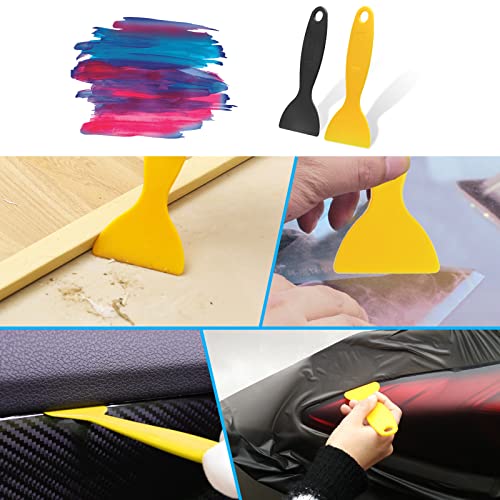 12 Pcs Plastic Putty Knife Set, Spackle Knife Putty Knives Plastic Paint Scraper Patching Knife for Spackling Patching Decal Wallpaper Wall Baking Painting Resin Removal (5.2 Inch)