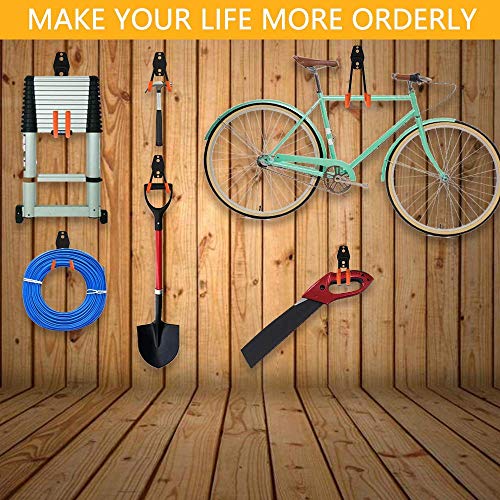 12pack Steel Garage Storage Utility Double Hooks Organizer Heavy Duty Wall Mount Tool Holder for Organizing Power Tools Ladders Bulk Items - size: Utility Hooks 12pack