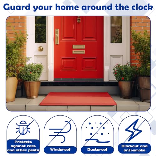 Gisafai 4 Pcs 36'' Metal Door Draft Stopper, Aluminum Door Sweep Mouse Stopper Mice Seal Strip, Noise Blocker Sweep for Keep Rodents Pests Out, Enhanced Weather Sealing, Easy to Install (Black) - color: Black