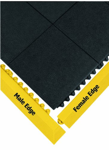 Wearwell 572.EdgingMCFRYL 24/Seven Cutting Fluid Resistant Anti-Fatigue Edging, Male, 3" x 39" x 5/8" Thickness, Yellow - color: Yellow, style: Male Edging