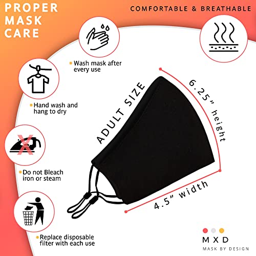 Washable Face Mask with Non-Adjustable Ear Loops & Nose Wire - color: Solid - Navy