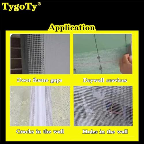 Drywall Joint Mesh Tape 2“×180 Ft,Strong Self-Adhesive 100% Fiberglass Drywall Repair Tape for Wall Crack and Seam Patch,White