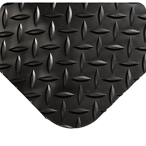Wearwell 497.58x2x5BK Smart Diamond Plate Mat, 5' Length x 2' Width x 5/8" Thick, Black - color: Black, size: 2x5x5/8"