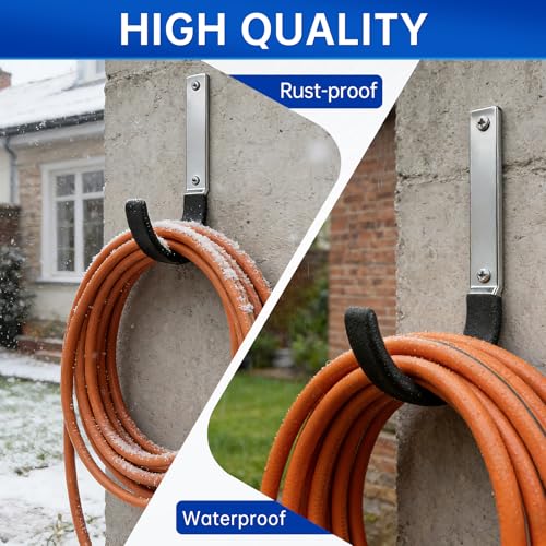 GeeWatom Heavy Duty Steel Garage Hooks,Garage Storage Utility Hooks,Heavy Duty Garage Garden Tool Organizer,Steel Wall Mount Hooks, Garden Hose Hanger, Black U Hooks (Dark Brown-6PC) - color: Dark Brown-6PC