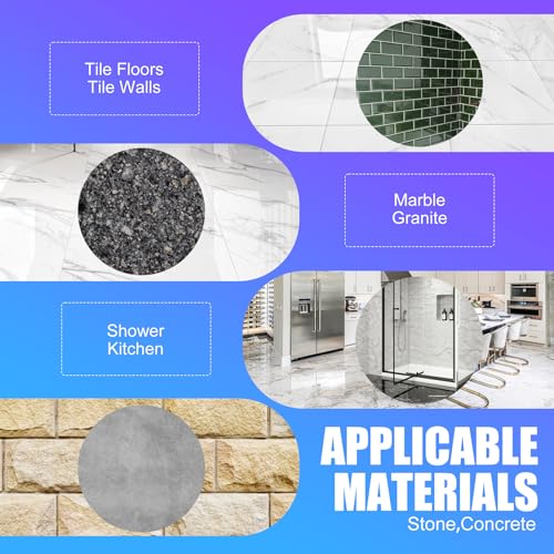 Grout Sealer, Waterproof Tile Sealer for Shower Tile, Floor, Kitchen - 2-in-1 Spraying & Squeezing Application - Clear Fast Dry Stain Resistant Grout Sealant for Bathroom, Shower, Marble