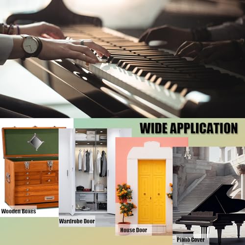 20Inch Black Continuous & Piano Hinges, 2PCS Heavy Duty Stainless Steel Piano Hinge with Hole, 0.05" Thickness/1.2" Open Width Folding Cabinet Door Butt Hinge - color: Black, size: 20 Inch