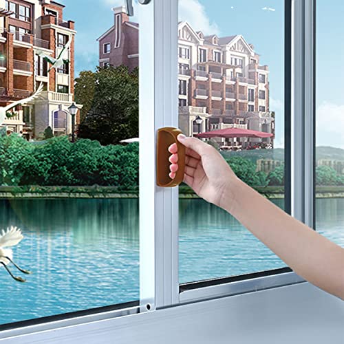 6 Pack Self-Stick Instant Cabinet Handle Pulls Drawer Pull Helper with Adhesive Sliding Door Handle Stick On Handle for Glass Windows Wardrobes Peel and Stick Knob Drill Free 6pcs/Set (Brown) - color: Brown