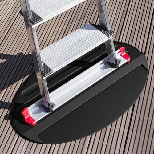 Extension Anti-Skid Ladder Stop Mat, 27"x15.7" Non-Slip Rubber Stabilizer Pad Anti-Slip Ladders Aid Stopper, Floor Protection Stepladder Telescoping Accessories (Black)