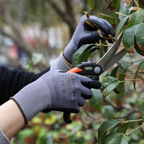LOCCEF Safety Work Gloves MicroFoam Nitrile Coated-12 Pairs,Seamless Knit Nylon Gloves,Home Improvement,Micro-Foam Gloves - color: 144p-grey