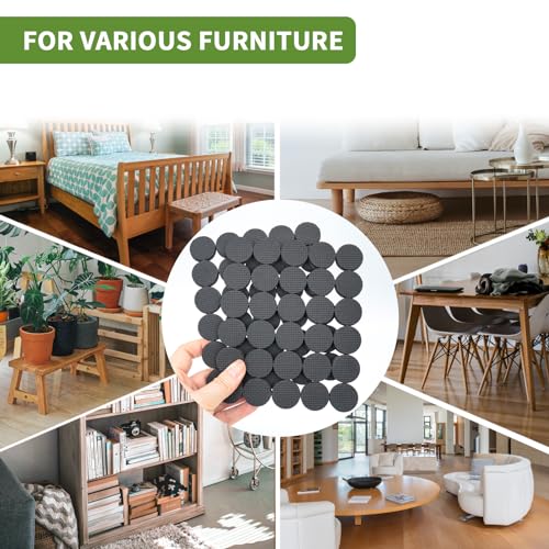 Non Slip Furniture Pads 60 PCS 1'' Round - Anti Slip Furniture Pads - Self Adhesive Rubber Feet Furniture Feet - Chair Leg Floor Protectors - Keep Furniture in Place - size: Round 1 inch 60PACK