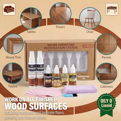 Wood Furniture & Floor Scratch Remover Repair Kit,12 PCS Professional Hardwood Furniture Cleaner Restore Care Set - Eraser Scratch, Covers Nicks, Scuffs & Dogs, Cats Scratches, Marks & Minor Defects